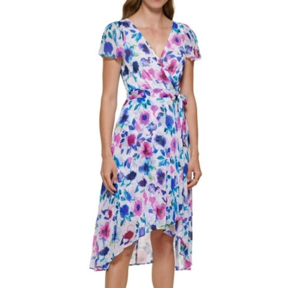 DKNY size 12 floral short sleeve dress